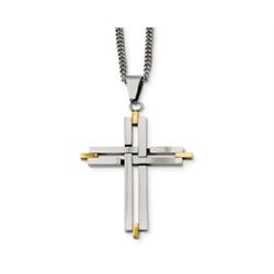 STAINLESS STEEL POLISHED 22" CROSS NECKLACE CH944ST Image